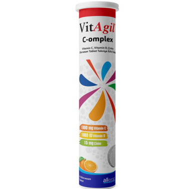 Allergo VitAgil C-omplex 20 Efervesan Tablet C Vitamini Takviyesi - VitaGlucan+
