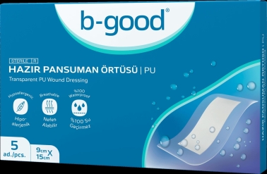 B-Good Şeffaf Hazır Pansuman 9cm x 15cm 5'li Yara Örtüsü - B-good