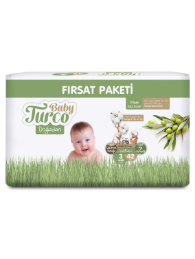 Baby Turco Doğadan Fırsat Paketi Bebek Bezi 3 Midi Numara 42 Adet - Baby Turco
