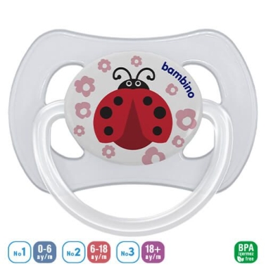Bambino 2503 Desenli Kelebek Damaklı Emzik 6-18 Ay - Bambino