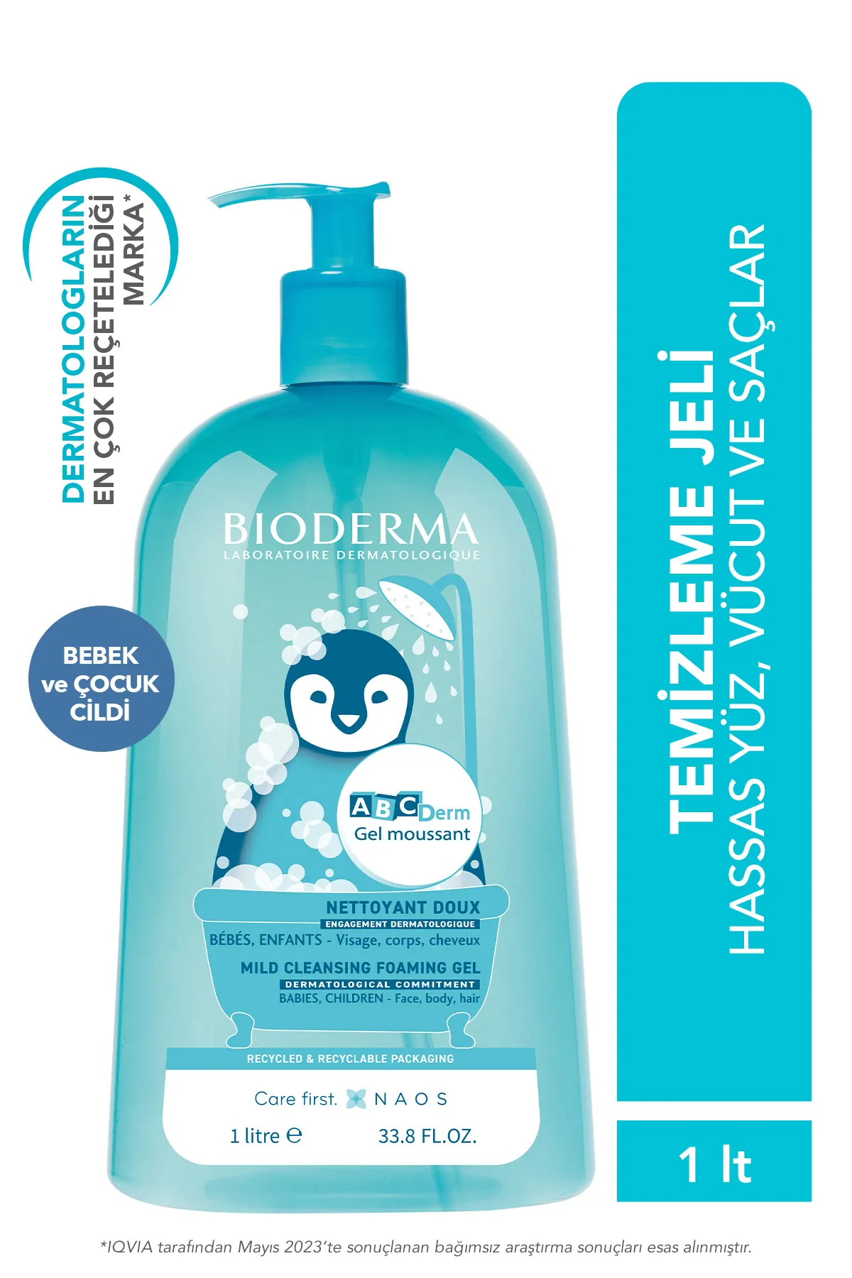Bioderma Abcderm Foaming Gel Temizleme Jeli 1 Litre - Bioderma