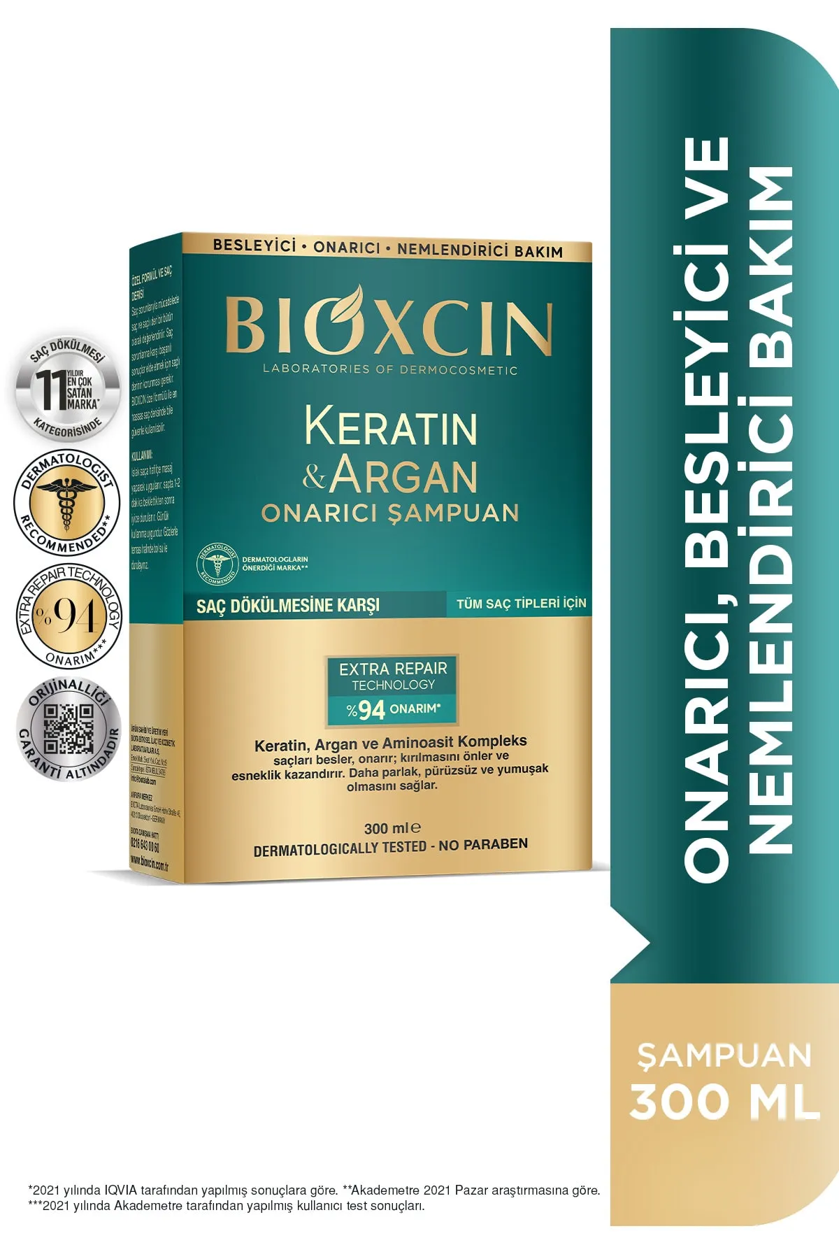 Bioxcin Şampuan Keratin Argan Onarıcı 300 ml - Bioxcin