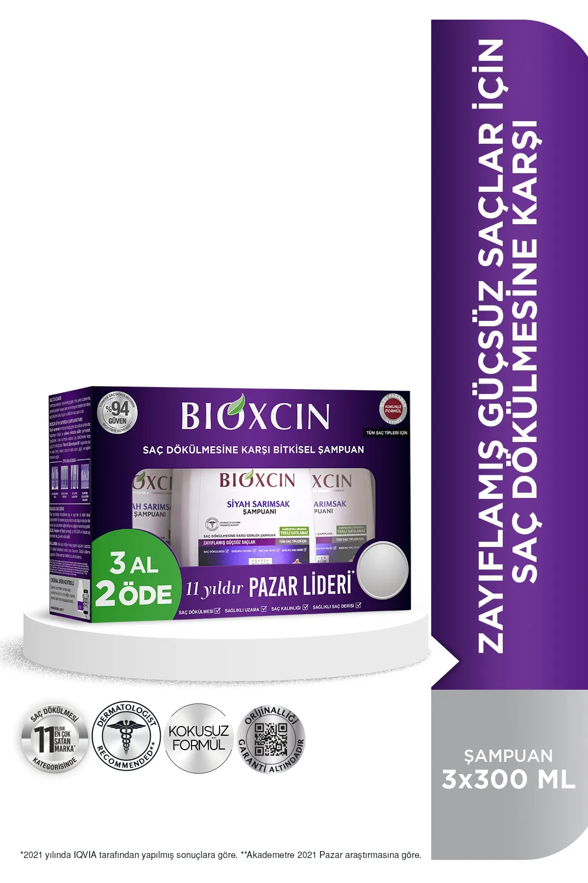 Bioxcin Siyah Sarımsak Şampuanı 300 ml - 3 Al 2 Öde - Bioxcin