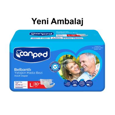 Canped Tekstil Yüzeyli Belbantlı Yetişkin Hasta Bezi Large 30'lu - Canped
