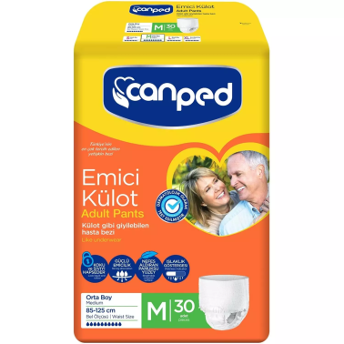 Canped Emici Külot Orta Boy M Beden 30'lu Yetişkin Hasta Bezi - Canped