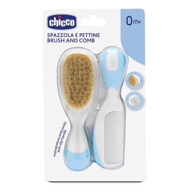 Chicco Fırça ve Tarak Seti 0 Ay+ Mavi - Chicco
