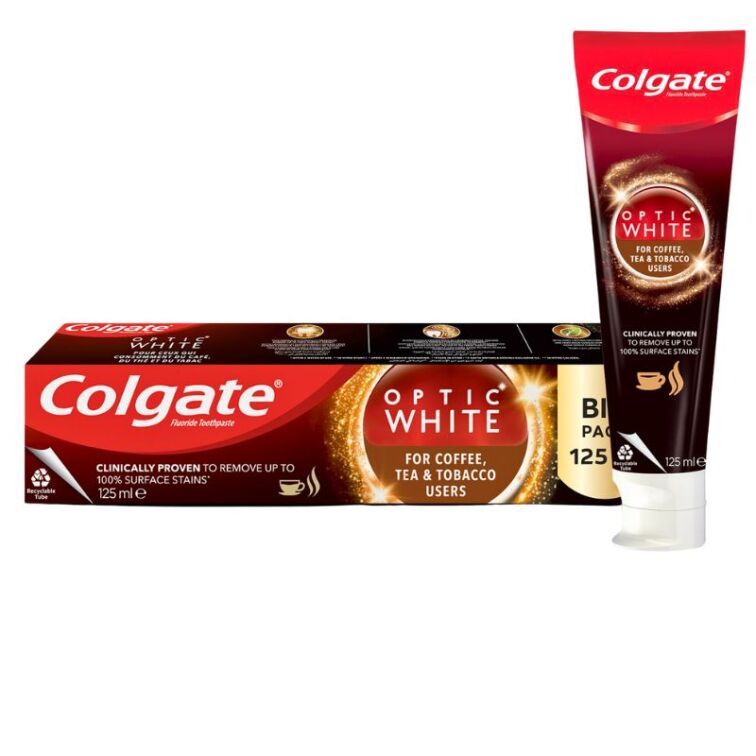 Colgate Optic White Kahve Çay ve Tütün Kullananlar için Beyazlatıcı 125 ml Florürlü Diş Macunu - 1