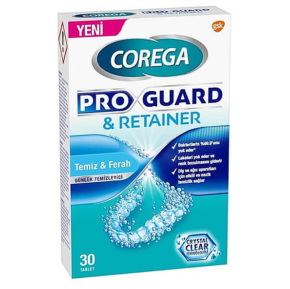 Corega Pro Guard Ortodontik Günlük Temizleyici Tablet 30 Tablet - 1