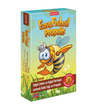 Easy Fish Oil Propolis 30 Çiğnenebilir Jel - Bal Aromalı - Easyvit