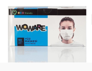 Ece Woware Lastikli Telli Cerrahi Yüz Maskesi 50 li Beyaz - 1