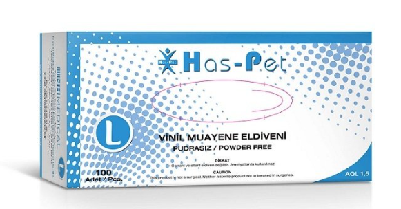 Haspet Beyaz Vinil Eldiven Large 100 lü - 1