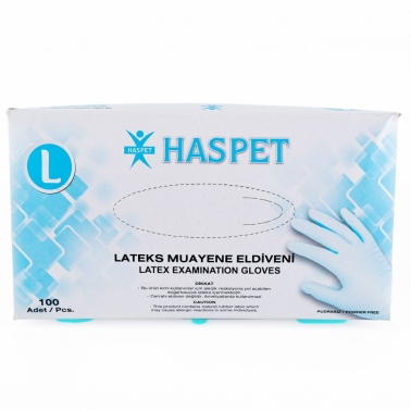 Haspet Lateks Muayene Eldiveni Pudrasız Large 100'lü - Haspet