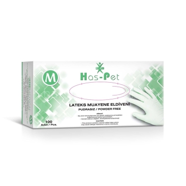 Haspet Latex Eldiven Pudrasız M 100 lü - Haspet