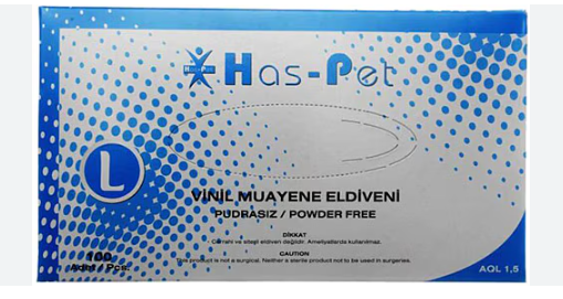 Haspet Vinil Muayene Eldiveni Pudrasız Large 100'lü - 1
