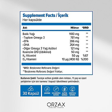 Ocean Pulse Omega 3- Vit K2 - Vit D3 -Ubiquinol 30 Kapsül - 4