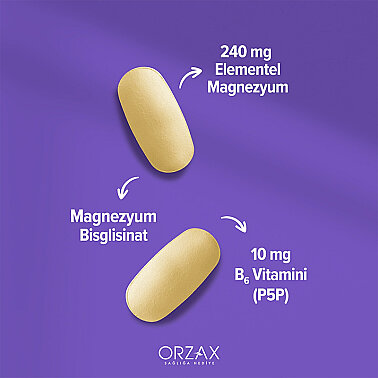 Orzax Ocean ExtraMag Magnezyum Bisglisinat + P5P Takviye Edici Gıda 60 Tablet - 2