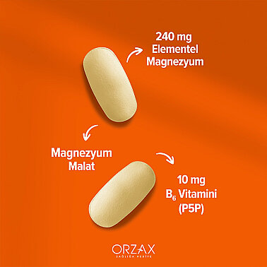 Orzax Ocean ExtraMag Magnezyum Malat + P5P Takviye Edici Gıda 60 Tablet - 3