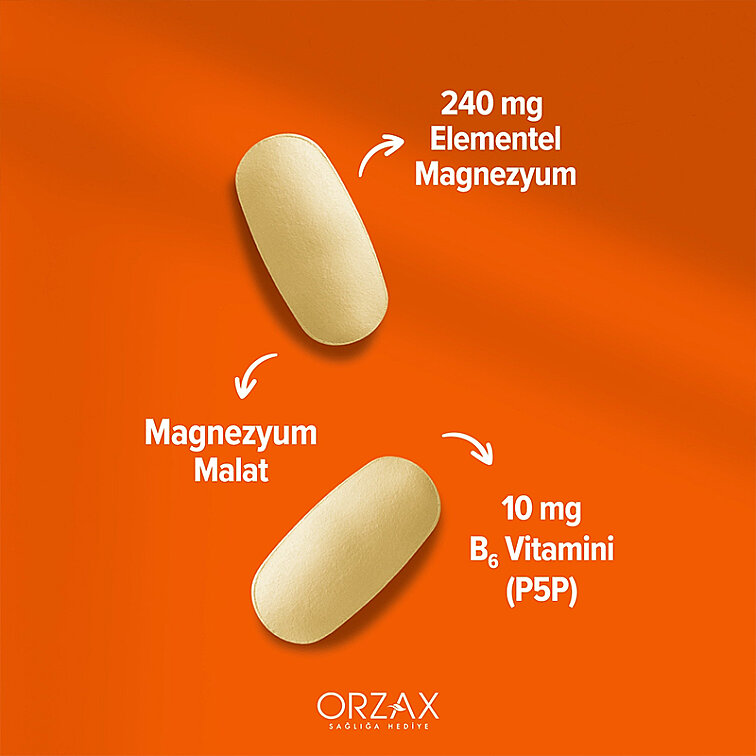 Orzax Ocean ExtraMag Magnezyum Malat + P5P Takviye Edici Gıda 60 Tablet - 3