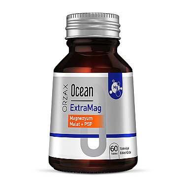 Orzax Ocean ExtraMag Magnezyum Malat + P5P Takviye Edici Gıda 60 Tablet - Orzax Ocean