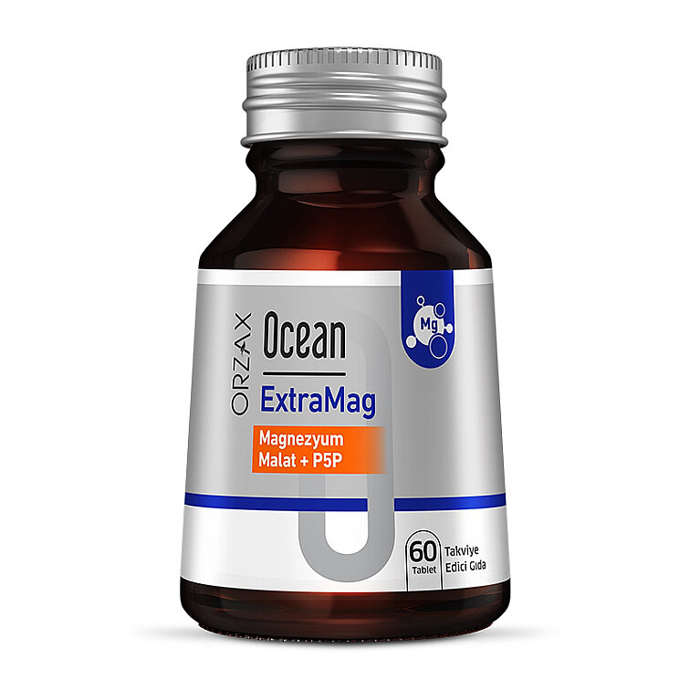 Orzax Ocean ExtraMag Magnezyum Malat + P5P Takviye Edici Gıda 60 Tablet - 1