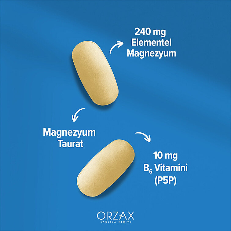 Orzax Ocean ExtraMag Magnezyum Taurat+P5P Takviye Edici Gıda 60 Tablet - 4