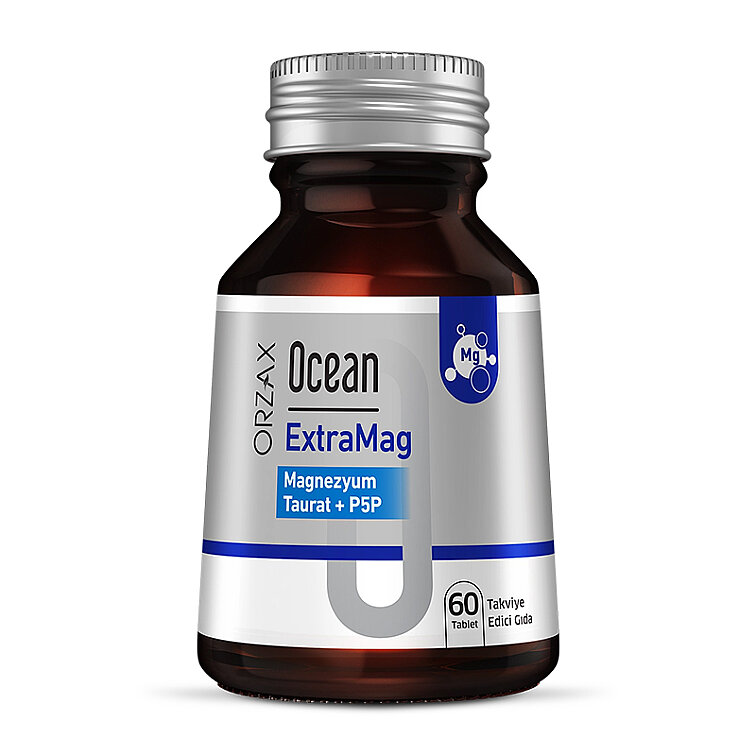 Orzax Ocean ExtraMag Magnezyum Taurat+P5P Takviye Edici Gıda 60 Tablet - 1