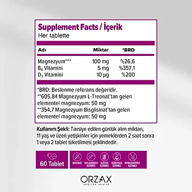 Orzax Ocean ExtraMag Threog Takviye Edici Gıda 60 Tablet - 2