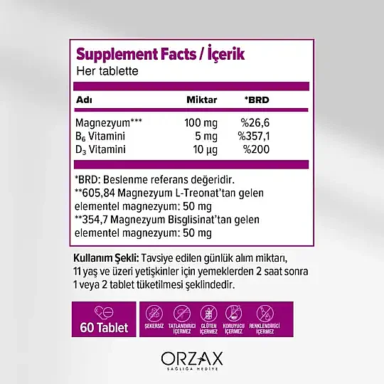 Orzax Ocean ExtraMag Threog Takviye Edici Gıda 60 Tablet - 2