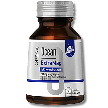 Orzax Ocean ExtraMag Üçlü Magnezyum Kombinasyonu 60 Tablet - Orzax Ocean