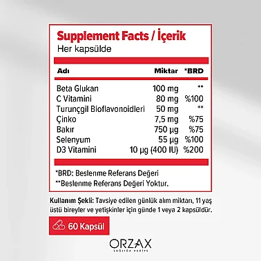 Orzax Ocean İmunol Complex Beta Glukan Takviyesi 30 Kapsül - 2
