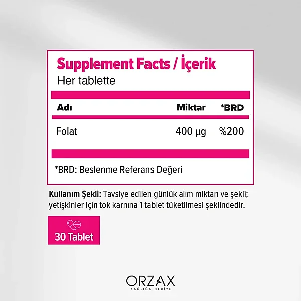 Orzax Ocean Methyl Folat 30 Tablet - 4