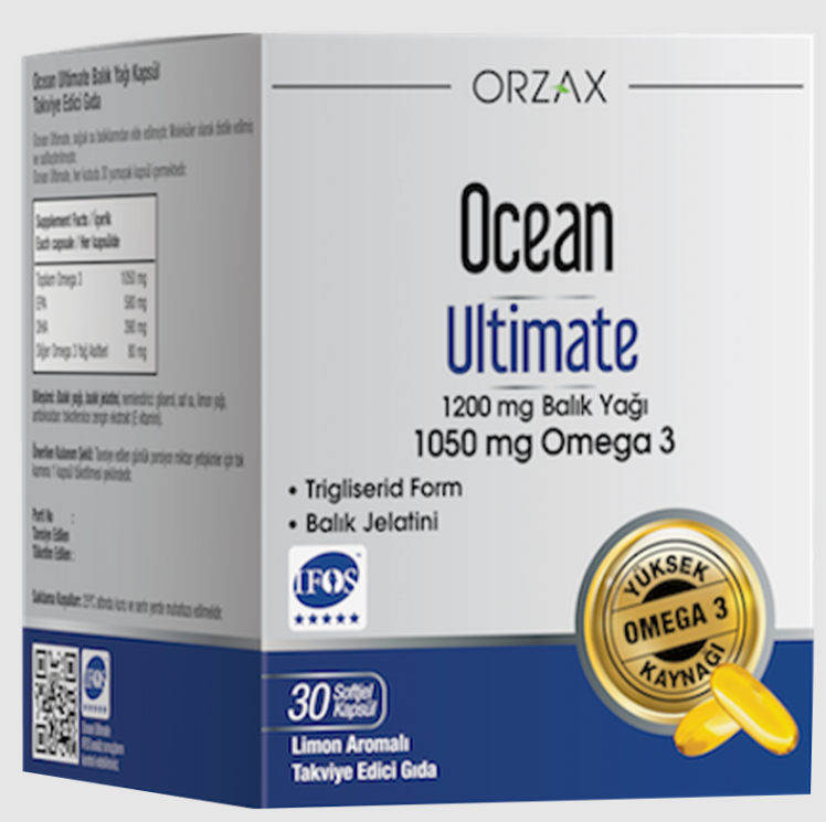 Orzax Ocean Ultimate 1050 mg Omega 3 Balık Yağı 30 Kapsül - 1