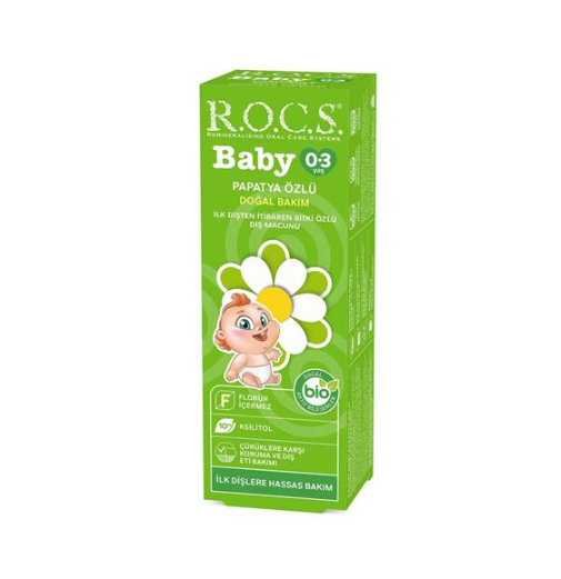 Rocs Baby Papatya Özlü Yutulabilir Diş Macunu 0-3 Yaş 35 ml - 1