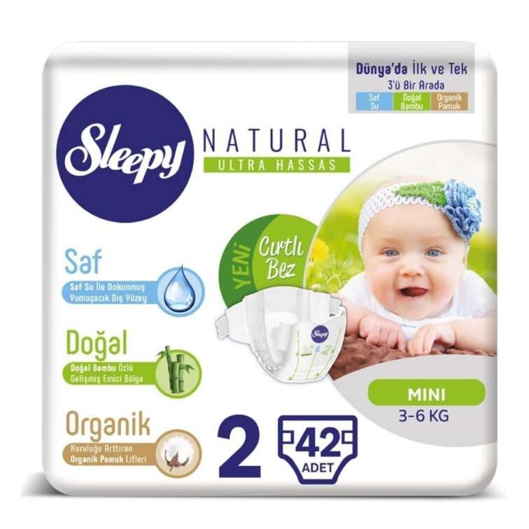 Sleepy Natural Ultra Hassas Bebek Bezi 2 Numara 42'li - 1
