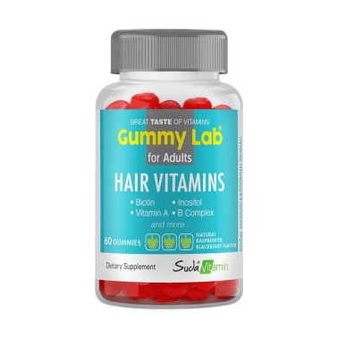 Suda Vitamin Gummy Lab Hair Vitamins Ahududu 60 Gummies - Suda Vitamin