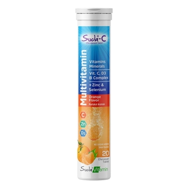 Suda Vitamin Multivitamin Orange 20 Efervesan Tablet - Suda Vitamin