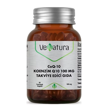 Venatura CoQ-10 Koenzim Q10 100 mg Takviye Edici Gıda 30 Kapsül - VeNatura