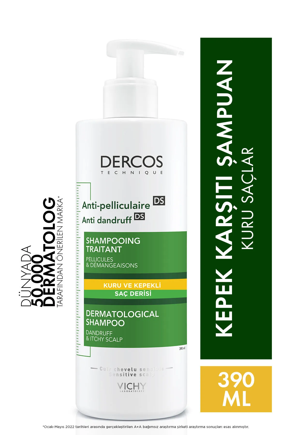 Vichy Dercos Anti Dandruff Kepek Karşıtı Şampuan 390 ml - Kuru Saçlar - Vichy