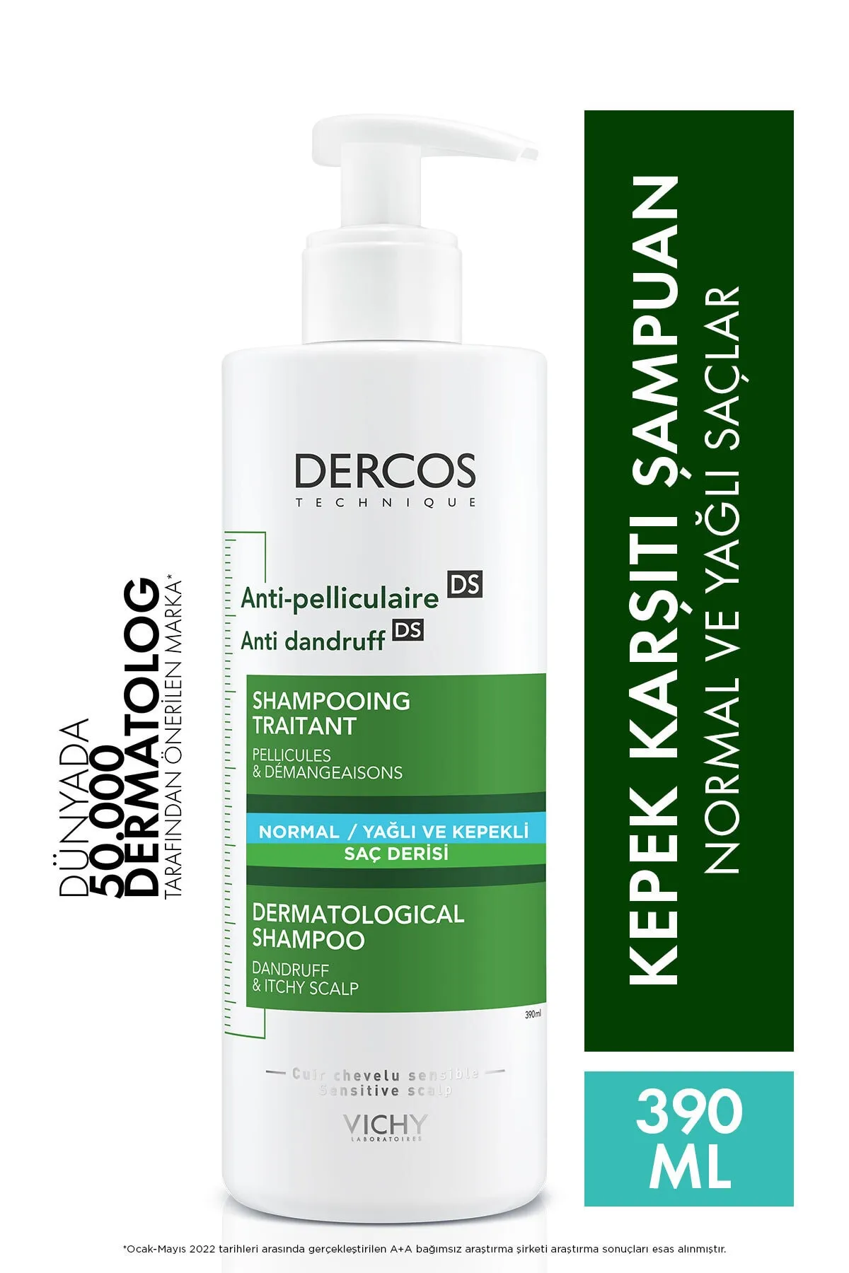 Vichy Dercos Shampoo Anti Dandruff Oily 390ml - Vichy