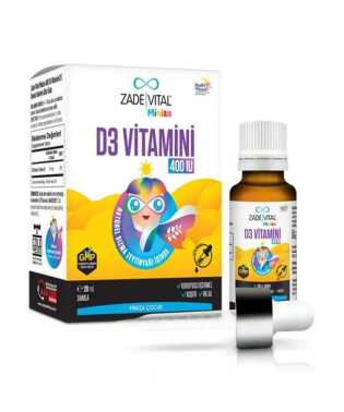 Zade Vital Miniza Vitamin D3 400 IU Damla 20 ml - Zade Vital